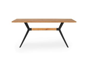 Kingston Dining Table | Stained Oak Top | Black Metal Legs | 160cm