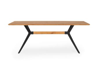 Kingston Dining Table | Stained Oak Top | Black Metal Legs | 200cm