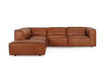 Linden Corner Sofa In Tan Leather