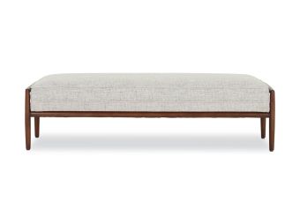 Carson Bench | Walnut Timber | Bone Upholstery | Multifunctional Style