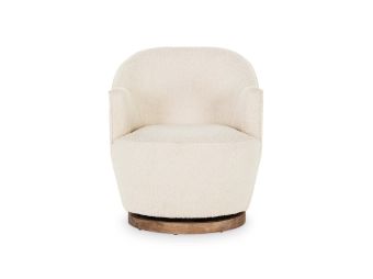 Chloe Swivel Armchair | Ivory Boucle