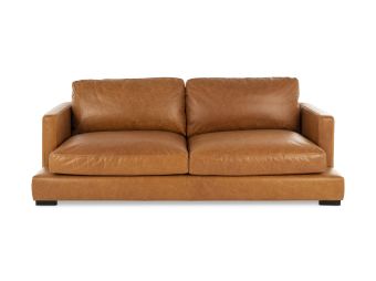 Long Beach Leather 3 Seat Sofa