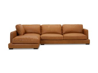 Long Beach Leather Left Corner Sofa