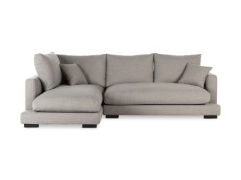 Long Beach Mini Corner Sofa LH | Plush Feather Filled | Bellevue Cement