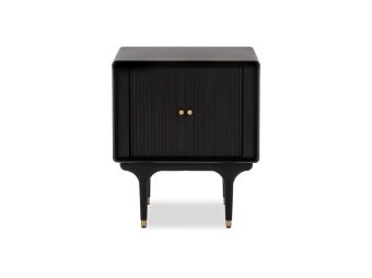 Manhattan Bedside Table | Black | Sliding Doors