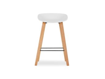 Mila Stool | White Moulded Seat | Scandi Style | Bar Height