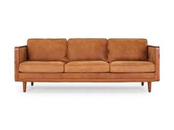 Nadia 3 Seat Sofa - Tan Leather