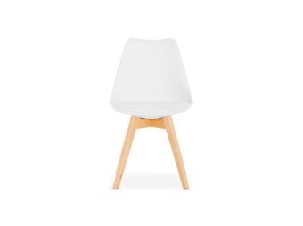 Nova Dining Chair | White with Natural Legs