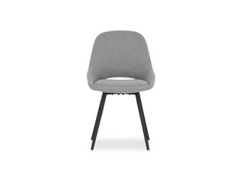 Mason Dining Chair | Light Grey | Black Powder Coated Steel Legs