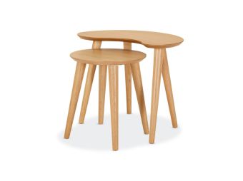 Erikson Nest of 2 Tables | Solid Oak Timber | Retro Scandi Style