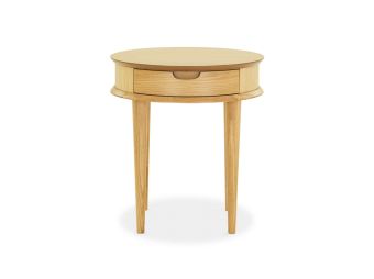 Erikson Round Bedside Table | Oak Veneer