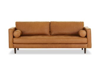 Draper Leather 3 Seat Sofa