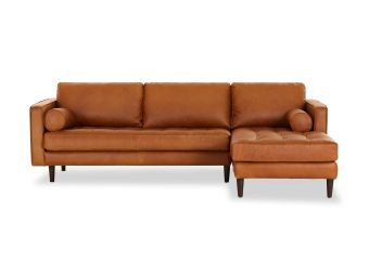 Draper Leather Right Chaise Lounge