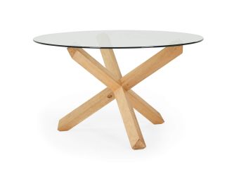 Silas 130cm Round Dining Table - Glass Top