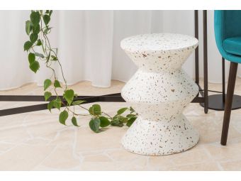 Jaque Terrazzo Stool | White | Side Table | Indoor Outdoor Style