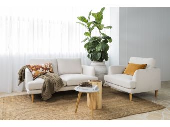 Alice 2 Seat Sofa | Natural Upholstery | Natural Leg