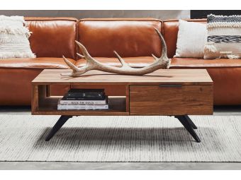 Kingston Coffee Table | Solid Oak Timber | Industrial Style