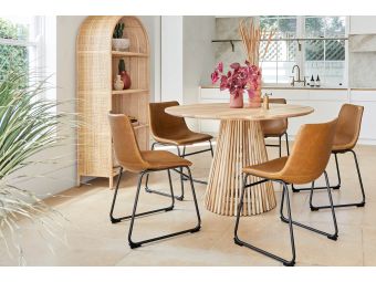 Luna Dining Table | Natural Teak | Round Table | Sustainable Timber