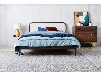 Erikson Oak Upholstered Bed | Queen Size Bed