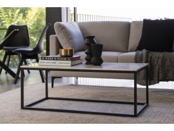 Venus Rectangle Coffee Table | Carrera Marble | Black Frame