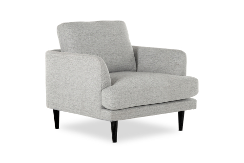 Alice Armchair Vienna Light Grey Black Leg Angle