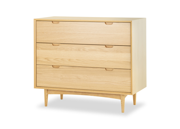 Erikson 3 Chest of Drawers Oak Angle