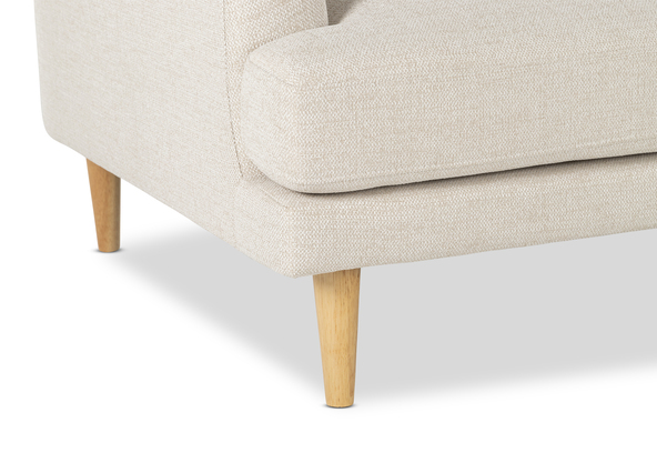 Alice 2 Seat Sofa Vienna Natural Natural Feet Up Close