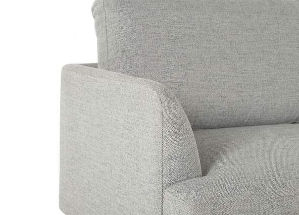 Alice Chaise Sofa Vienna Light Grey Black Leg Arm Up Close