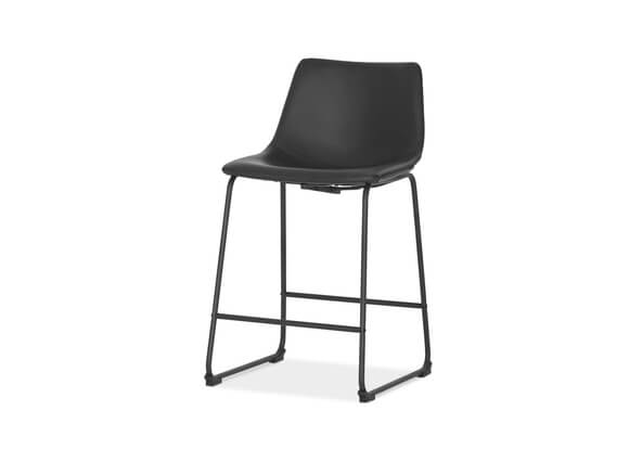 Apollo Bar Stool Black PU 60cm Angle