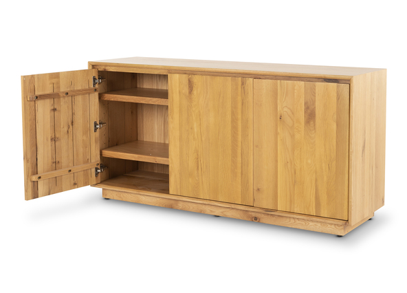 Bronte 3 Door Sideboard Natural Left Open Angle