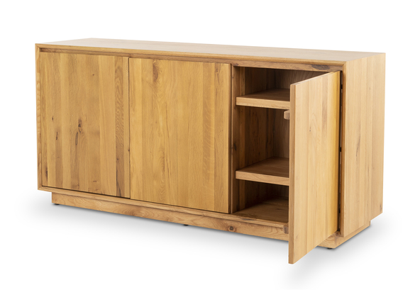 Bronte 3 Door Sideboard Natural Right Open Angle