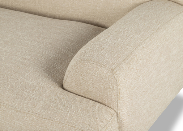 Jervis Left Hand Chaise Sofa Ivory Up Close Arms