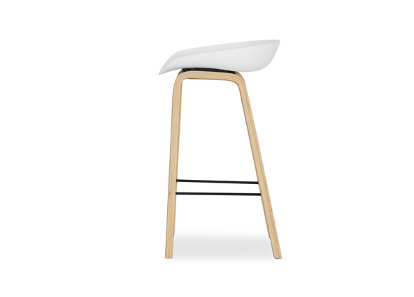 Mila Bar Stool White 65cm Side