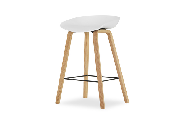 Mila Bar Stool White 65cm Angle