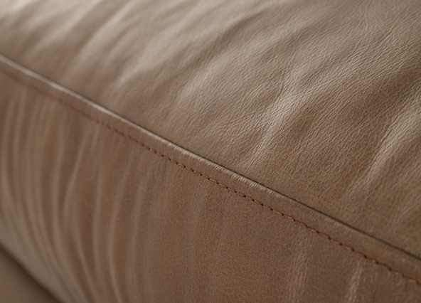 Nevada Ottoman Phoenix Brown Leather Up Close