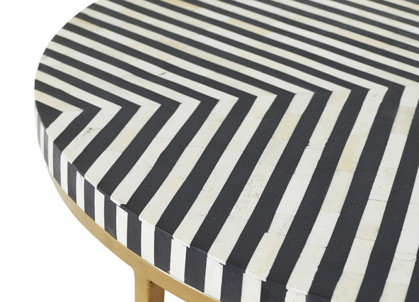 Niko Coffee Table Black and White Top Up Close