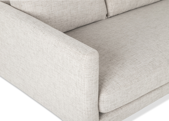 Noah 3 Seat Sofa Bradford Light Grey Arms Up Close