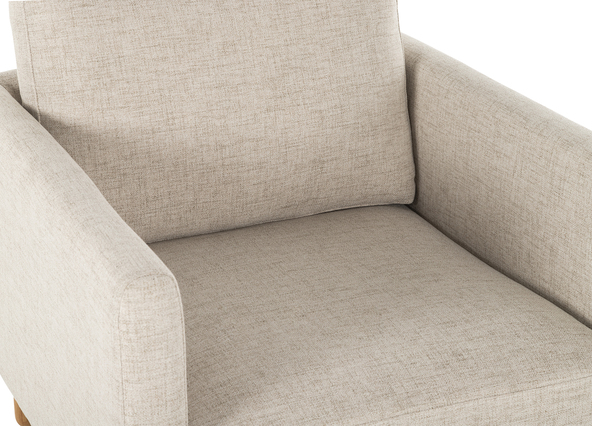 Noah Armchair Bradford Natural Angle Up Close