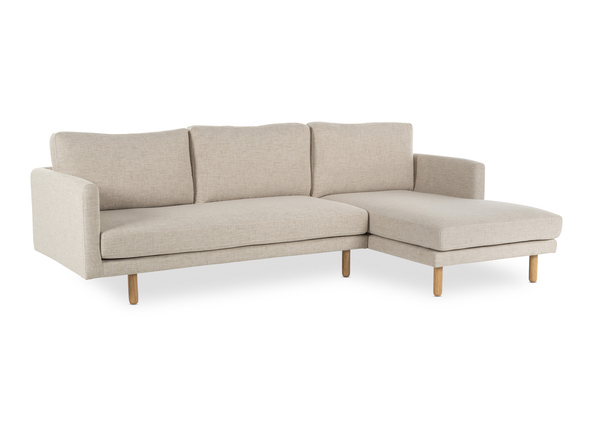 Noah Chaise Sofa Right Hand Bradford Natural Angle