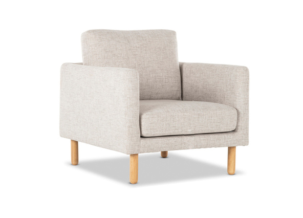 Noah Armchair Bradford Light Grey Angle