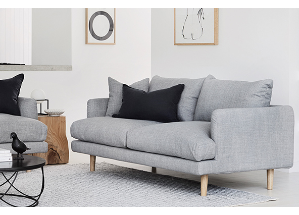 Hampton 2 Seat Sofa Heather Grey Style Shoot