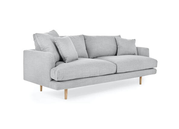 Hampton 3 Seat Sofa Cement Angle