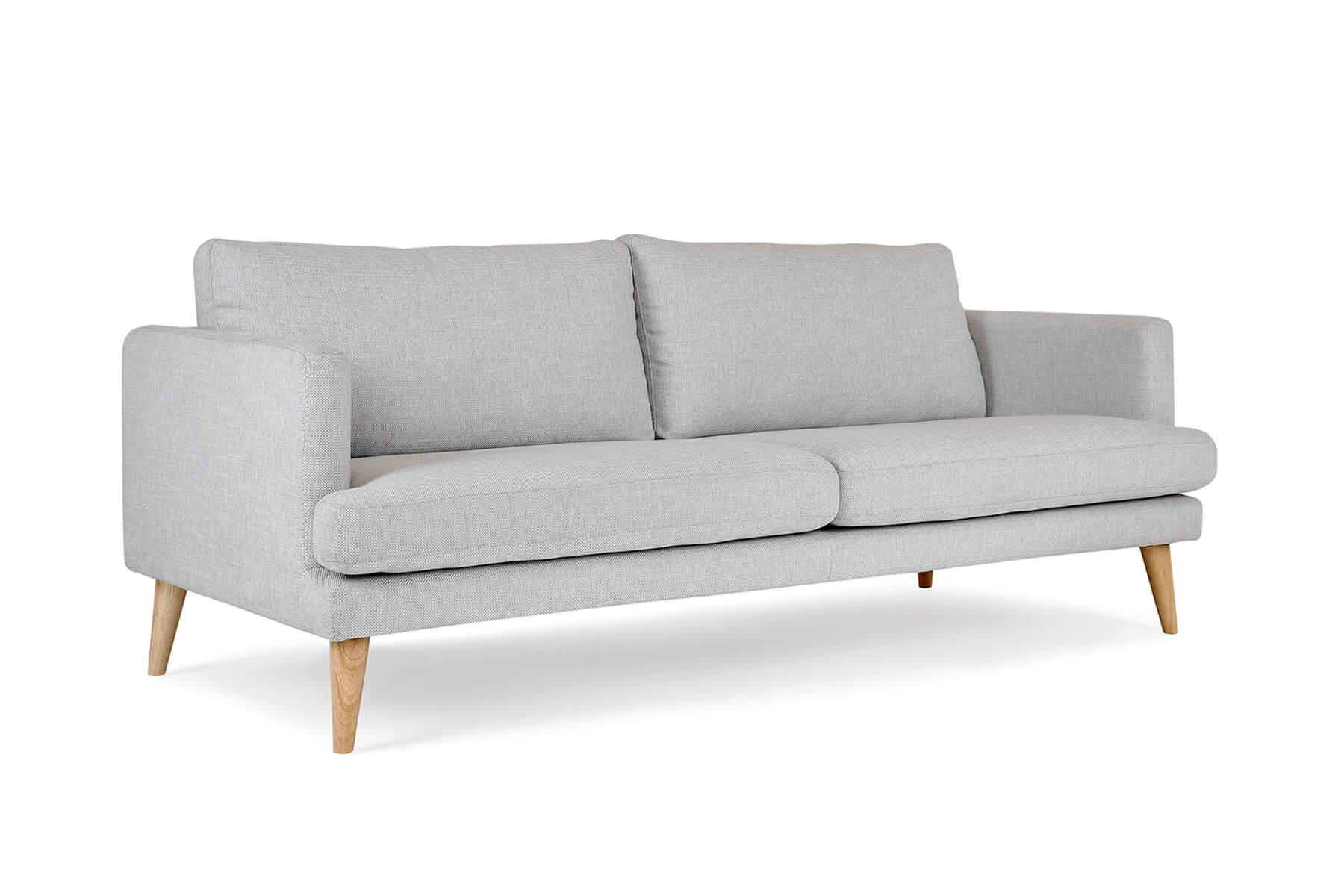 Hugo 3 Seater Sofa Light Grey Angle