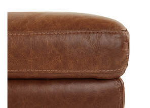 Hugo Ottoman - Anzio Tan Leather Angle