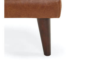 Hugo Ottoman - Anzio Tan Leather Up Close