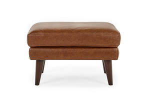 Hugo Ottoman - Anzio Tan Leather Front