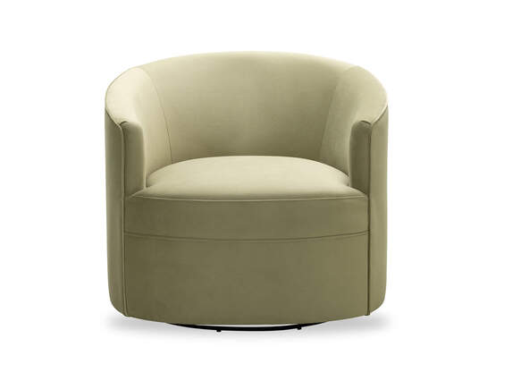 Autumn Swivel Chair Moss Green Velvet Front