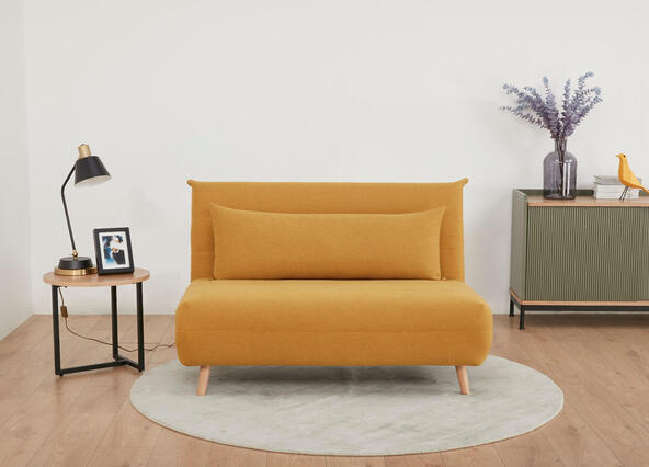 Bishop 2 Seat Sofabed Mustard Style Shoot