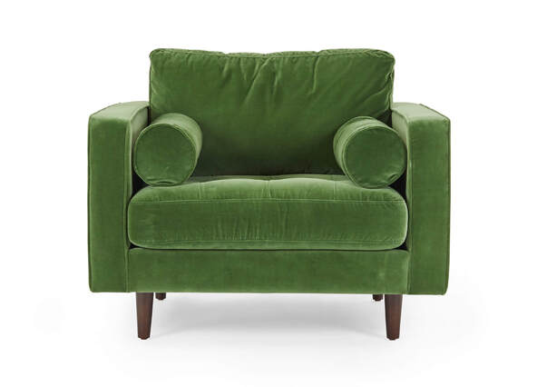 Draper Armchair Velvet Grass Front